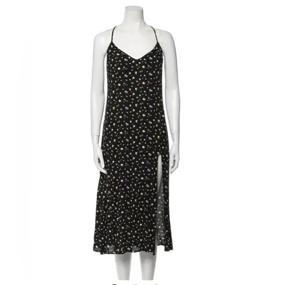 REFORMATION Crimini Slip Dress Posie Floral Print Black Size 6 NWT - Picture 4 of 10